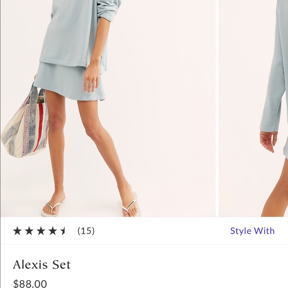 Free People Alexis top and skirt